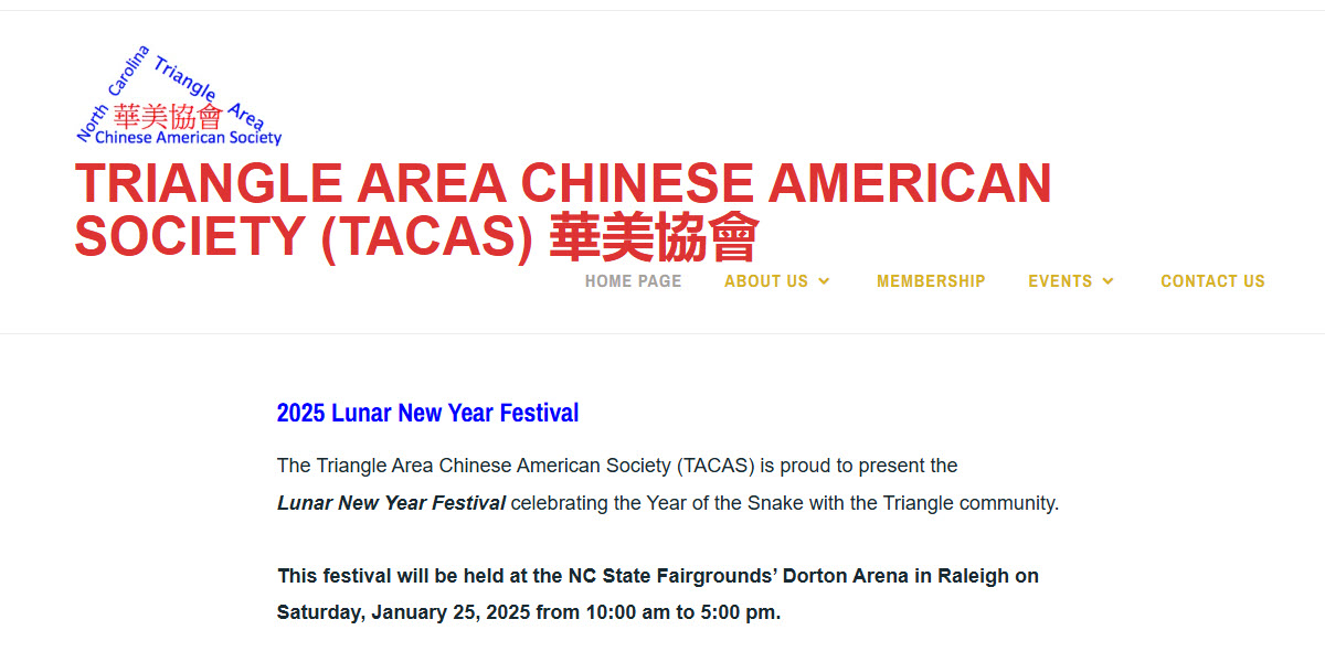 Triangle Area Chinese American Society -  industry in Cary NC