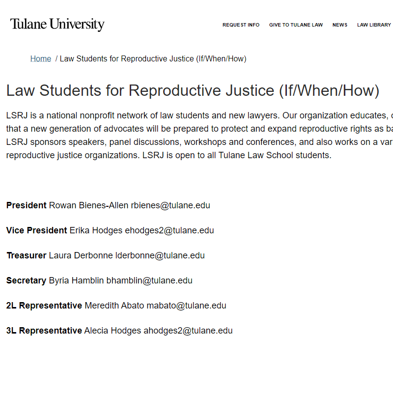 Tulane Law Students for Reproductive Justice
