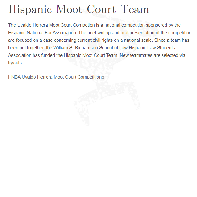UHM Hispanic Moot Court Team