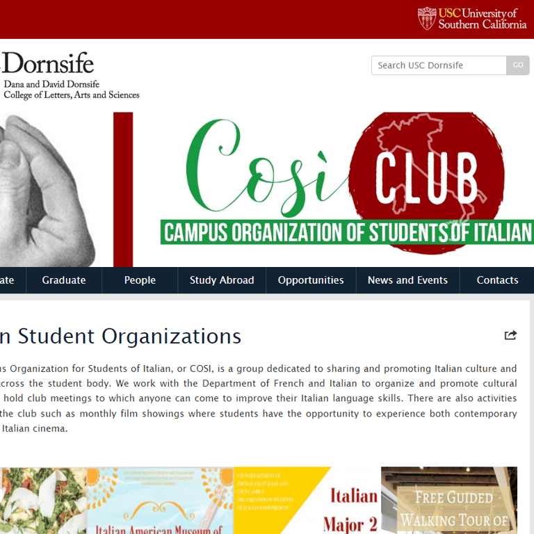USC Campus Organization for Students of Italian -  industry in Los Angeles CA