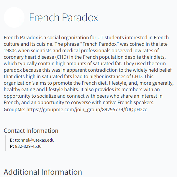 UT Austin French Paradox -  industry in Austin TX
