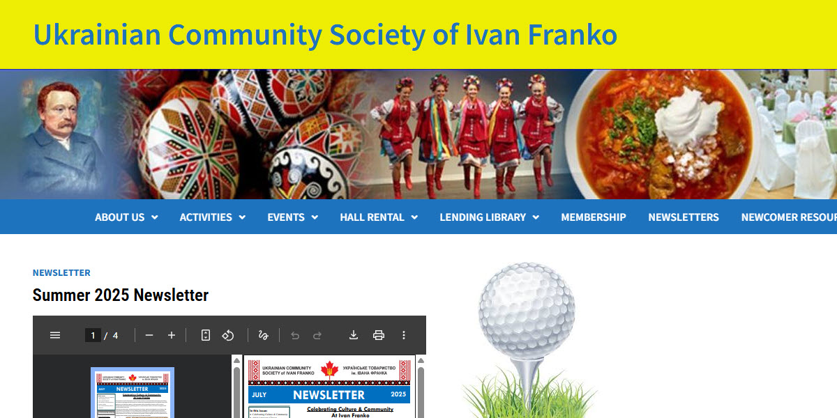 Ukrainian Community Society of Ivan Franko -  industry in Richmond BC