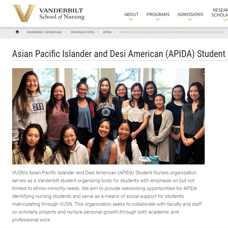Vanderbilt Asian Pacific Islander and Desi American Student Nurses -  industry in Nashville TN