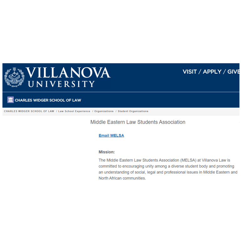 Villanova Middle Eastern Law Students Association -  industry in Villanova PA