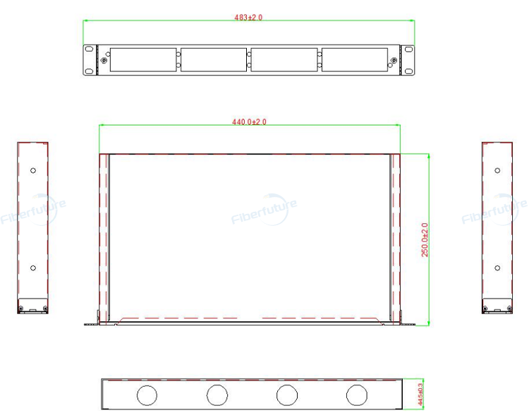 19 Inch MPO Cassette Patch Panel for Fiber-to-the-Home FTTH