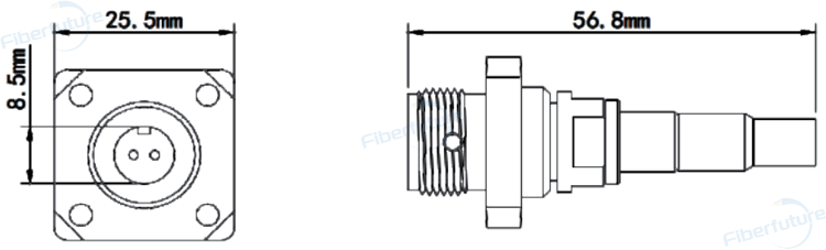 ODC 2 Cores Connector Square Socket