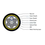 6 Cores G.652.D Fibers ADSS Cable 400m span