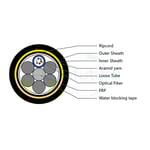 6 Cores G.652.D Fibers ADSS Cable 400m span
