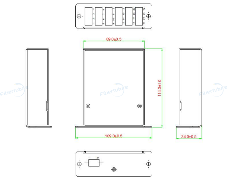 24 Port LC MPO MTP Cassette Singlemode Multimode 62.5 and 50µm