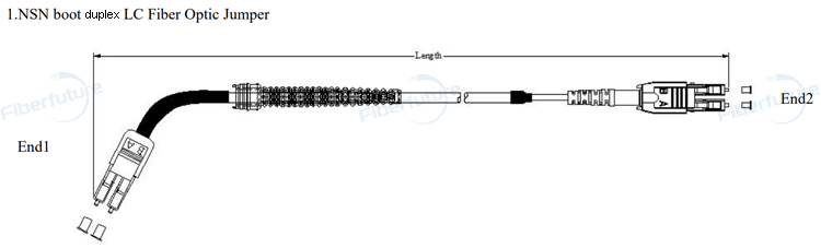 ROHS NSN Boot Duplex LC Fiber Optic Jumper