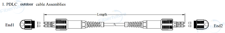 Outdoor PDLC Connector Fiber Optical Patch Cord IP68 Waterproof