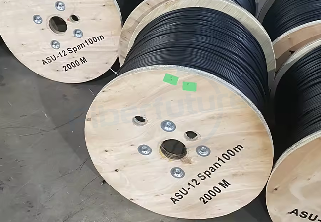 Aerial Fiber Optic Cable Connecting the Skies to the Ground