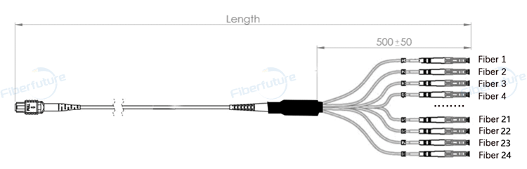 24F MPO-LC/SC/FC/ST Straight Harness Cables