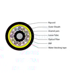 48 Cores G.652.D Fibers ADSS Cable 400m span