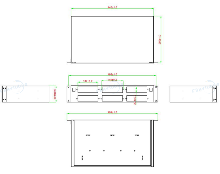 2U MPO to LC Patch Panel Modular Designed
