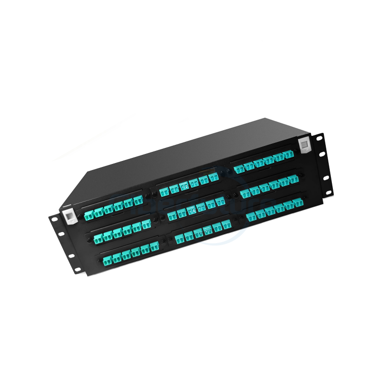 Powder Coated Finishing MPO Fiber Patch Panel 3U
