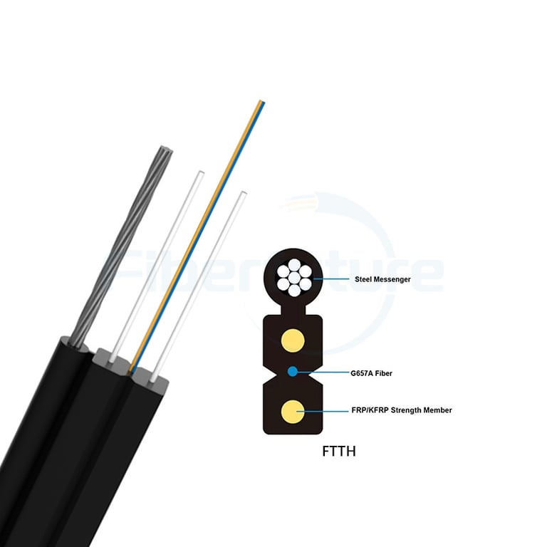 FTTH Self-supporting Bow-type Drop Cable With 7 Stranded Steel Wire