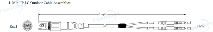 FTTA Outdoor IP68 Waterproof Mini IP LC Fiber Optic Patch Cord