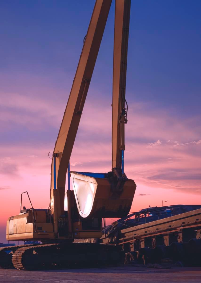 oversize-load-shipping-08 Oversize load shipping - excavator on barge harbor transport