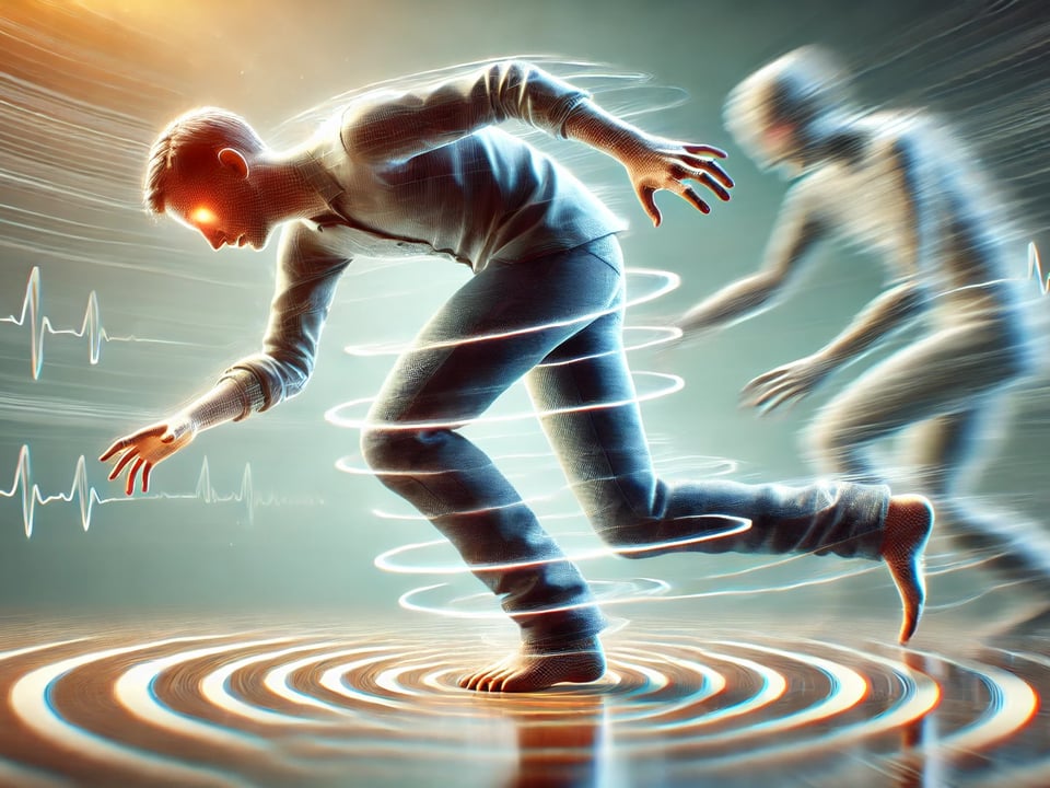 a person struggling with balance and dizziness due to Autoimmune Inner Ear Disease (AIED). The person should appear unsteady, swaying or w - The Audiology Place a person struggling with balance and dizziness due to autoimmune inner ear disease aied the person should appear unsteady swaying or w how the ears affect balance the audiology place
