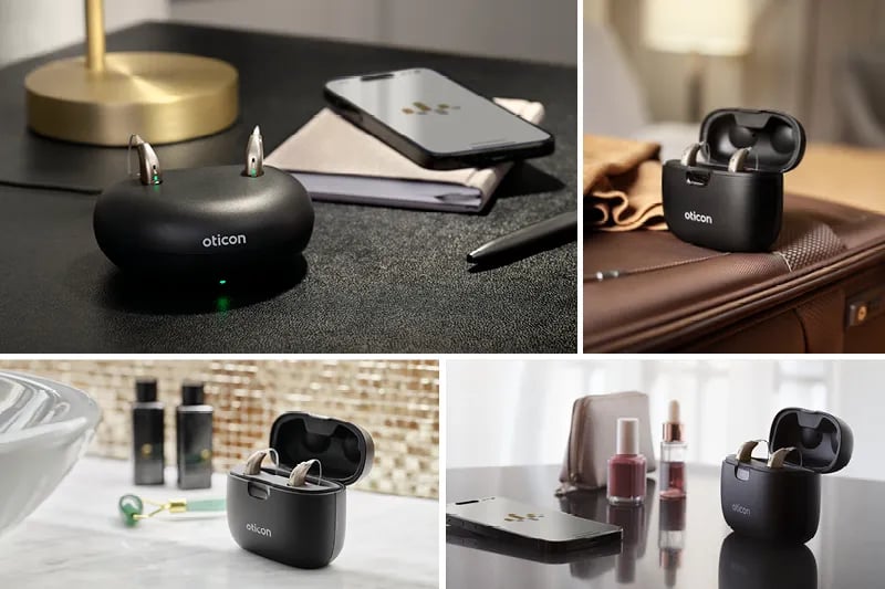 oticon still life collage deskcharger travelcharger original file oticon real minirite r the audiology place