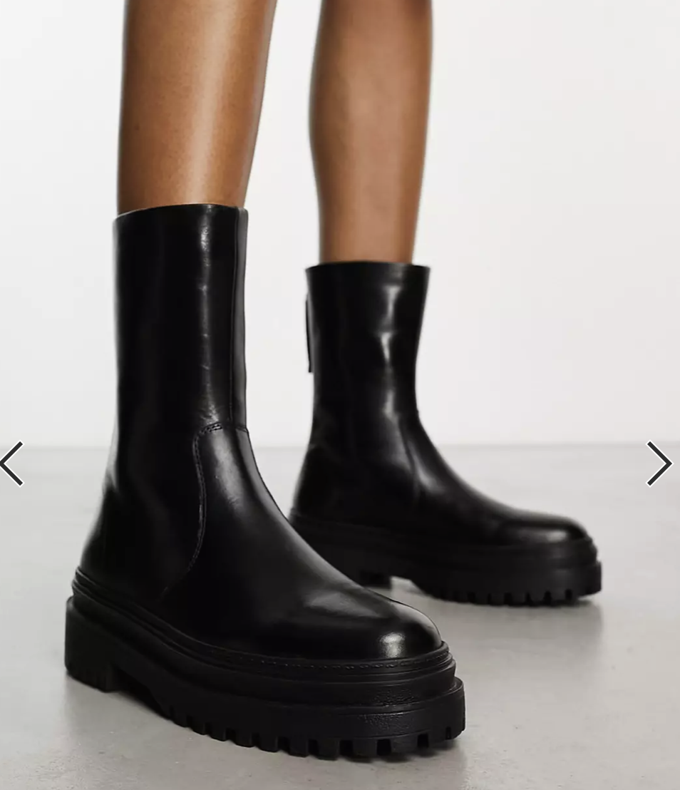 Walk London Margot zip boots in black leather