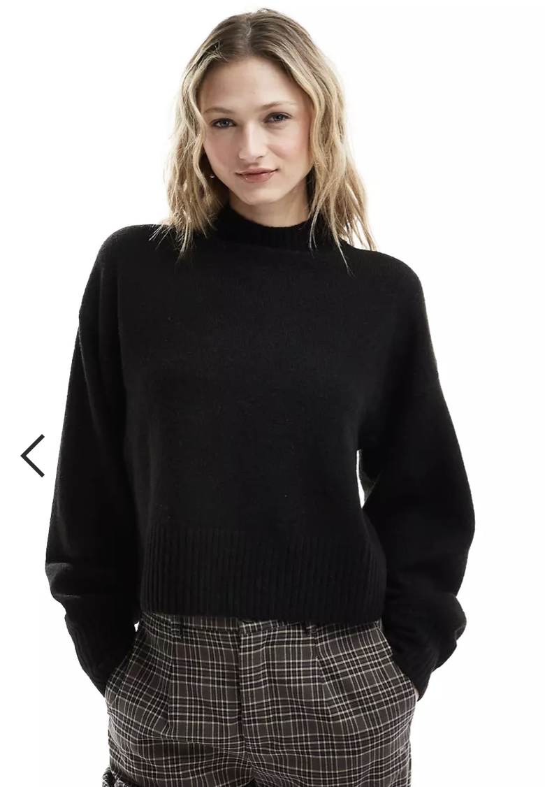 Monki knitted turtleneck sweater in black