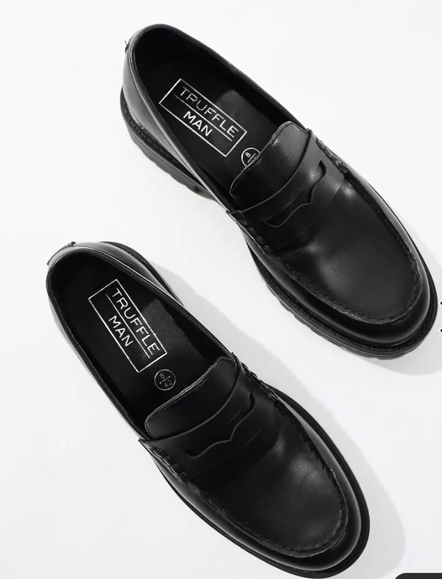 Truffle Collection chunky penny loafers in black