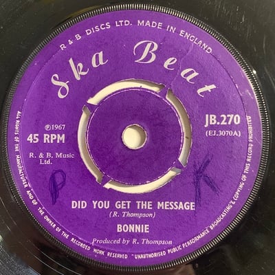 Bonnie - Did You Get The Message / A Man Called Danpicture