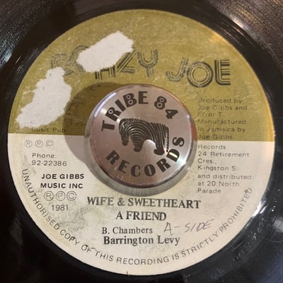 Barrington Levy, Joe Gibbs & The Professionals - Wife & Sweetheart A Friend / Husband Stealer picture 2