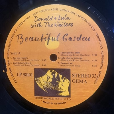 Donald And Lulu Davidson, The Wailers Band - My Beautiful Garden picture 4