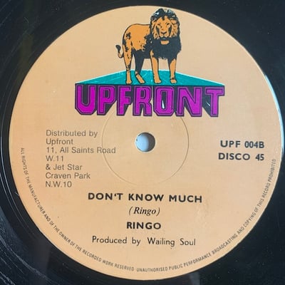Wailing Souls, Ringo - Take A Taste / Don't Know Much picture 2