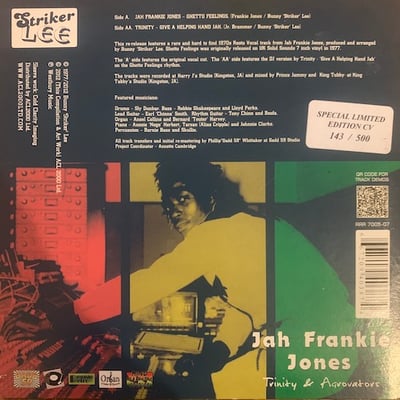 Frankie Jones, Trinity - Ghetto Feelings / Give A Helping Hand Jah picture 2