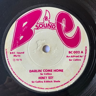 Honey Boy, Sir Collins - Darlin Come Home / We A Come Dread picture 2