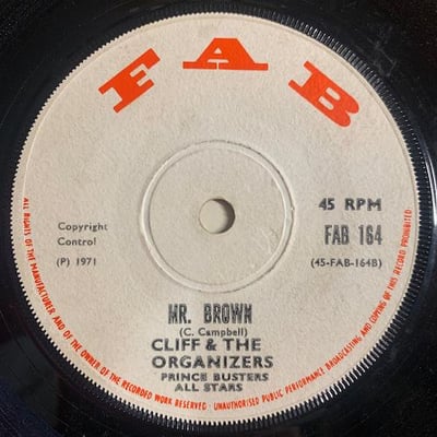 Jah Fender, Cliff & The Organizers - Sweet P / Mr. Brown picture 2