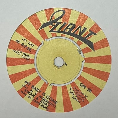 Ewan & Jerry, The Carib Beats - The Rock Steady Train / My Baby Is Gone picture 2