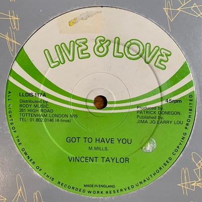 Vincent Taylor, Vincent Taylor - Got To Have You / Got You Version picture 2