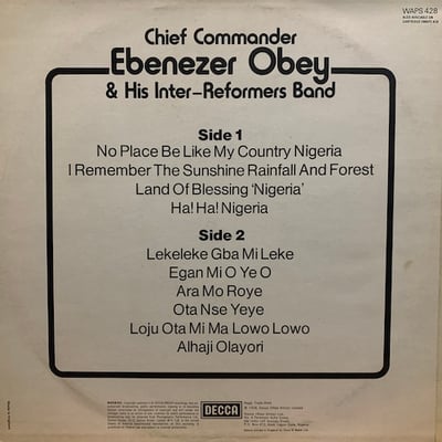Chief Commander Ebenezer Obey & His Inter-Reformers Band - Chief Commander Ebenezer Obey & His Inter-Reformers Band picture 2