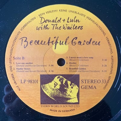 Donald And Lulu Davidson, The Wailers Band - My Beautiful Garden picture 4