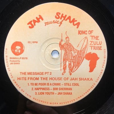 Various - Hits From The House Of Jah Shaka :The Message Part 2 picture 2
