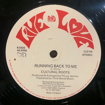 Frankie Paul, Cultural Roots - Sara / Running Back To Me picture 2