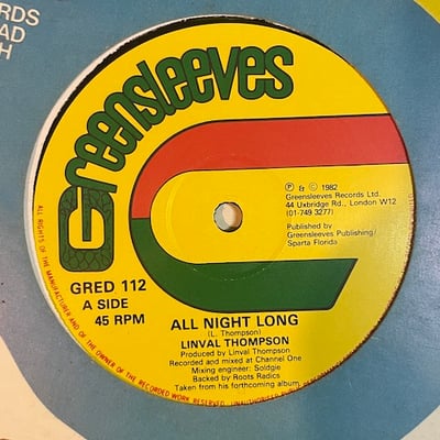 Linval Thompson - All Night Long / Baby Father picture 2