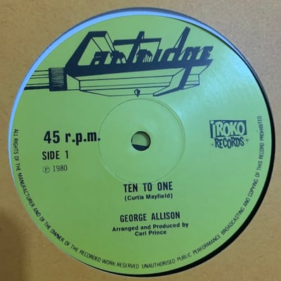 George Allison - Ten To One / Hard Times picture 2