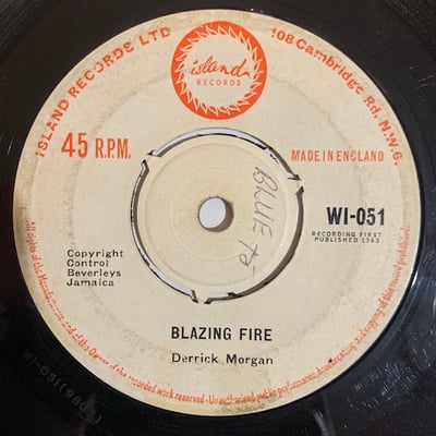 Derrick And Patsy, Derrick Morgan - I'm In A Jam / Blazing Fire picture 2