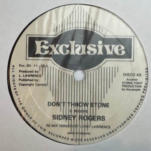 Sidney Rogers, Busty Brown – Don't Throw Stone / Oh Girl