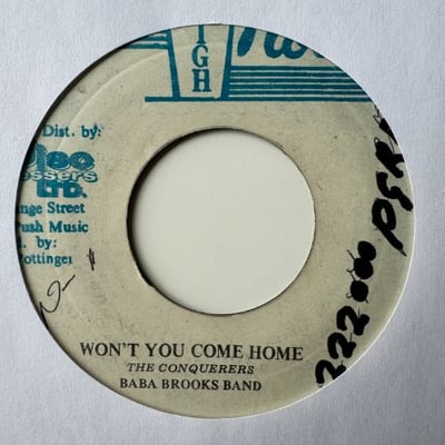 The Conquerors, The Baba Brooks Band - Won't You Come Home / La La Daypicture