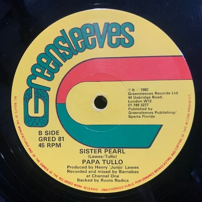 Wailing Souls, Papa Tullo - Diamonds & Pearls / Sister Pearl picture 2