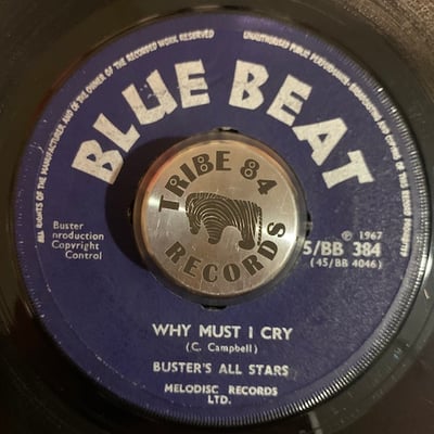 Prince Buster's All Stars - Take It Easy / Why Must I Cry picture 2