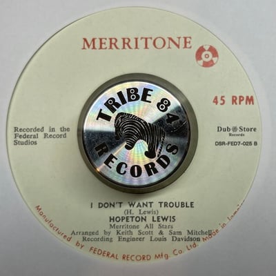 Hopeton Lewis - Rock - A - Shacka / I Don't Want Trouble picture 2