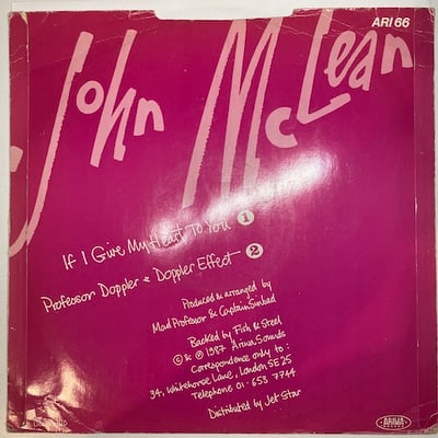 John McLean, Professor Doppler - If I Give My Heart To You / Doppler Effect picture 2